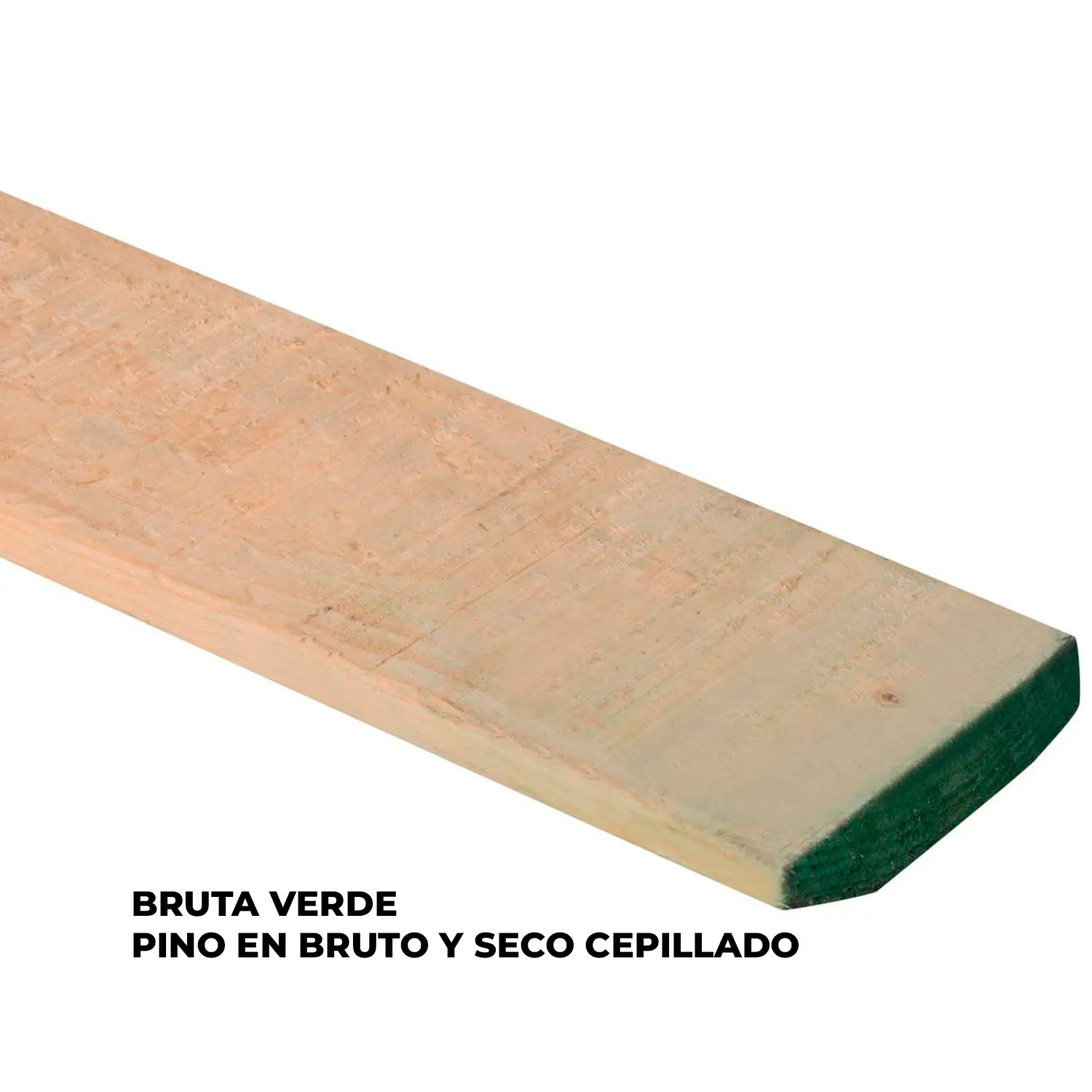 Tabla Tapa Canteada Bruta Verde 1" x 4" x 3,20 mt